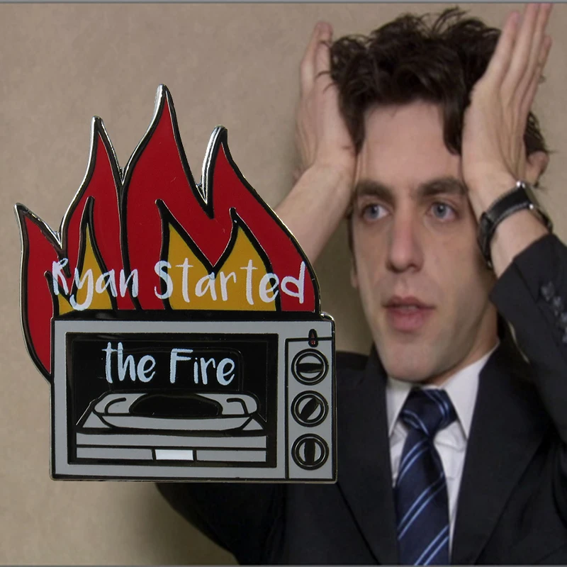 The Office Enamel Pin Brooch Figures Badge Hiya Buddy Did I Stutter Ryan Started Fire ... | Украшения и аксессуары