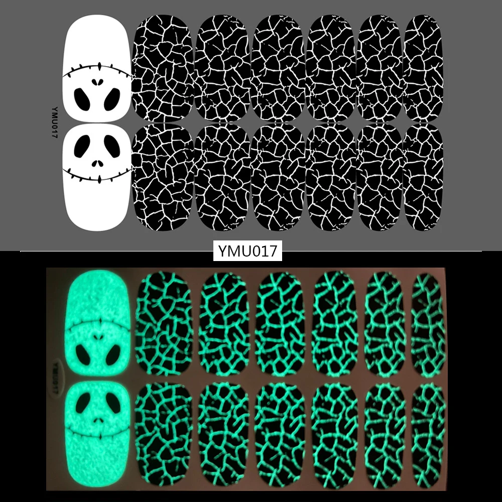 

14 типов наклеек для ногтей на Хэллоуин, фестиваль призраков, 3D светящиеся наклейки для ногтей, красивые наклейки, нажимные ногти, «сделай сам», Типсы для маникюра для девочек