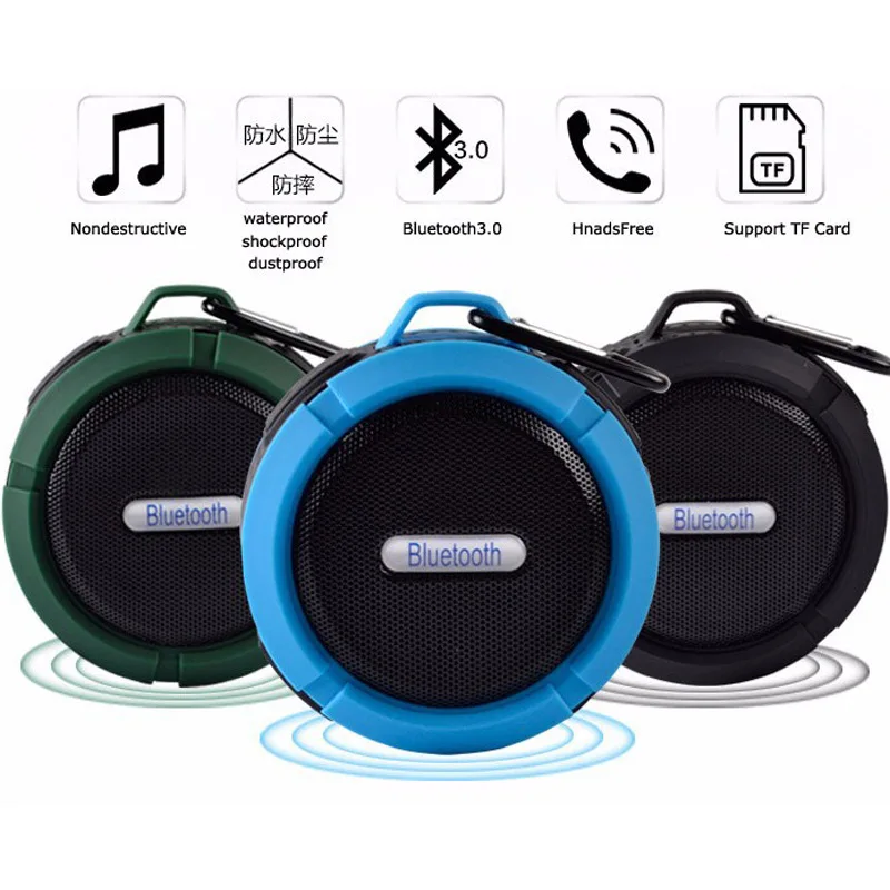 Портативный Bluetooth динамик мини водонепроницаемый беспроводной сабвуфер коробка душ велосипедный динамик s с микрофоном присоска открытый динамик