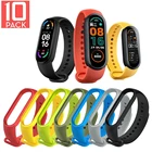 Ремешок силиконовый для Xiaomi Amazfit Band 5, сменный спортивный браслет для Mi Band 6 5, 10 шт.