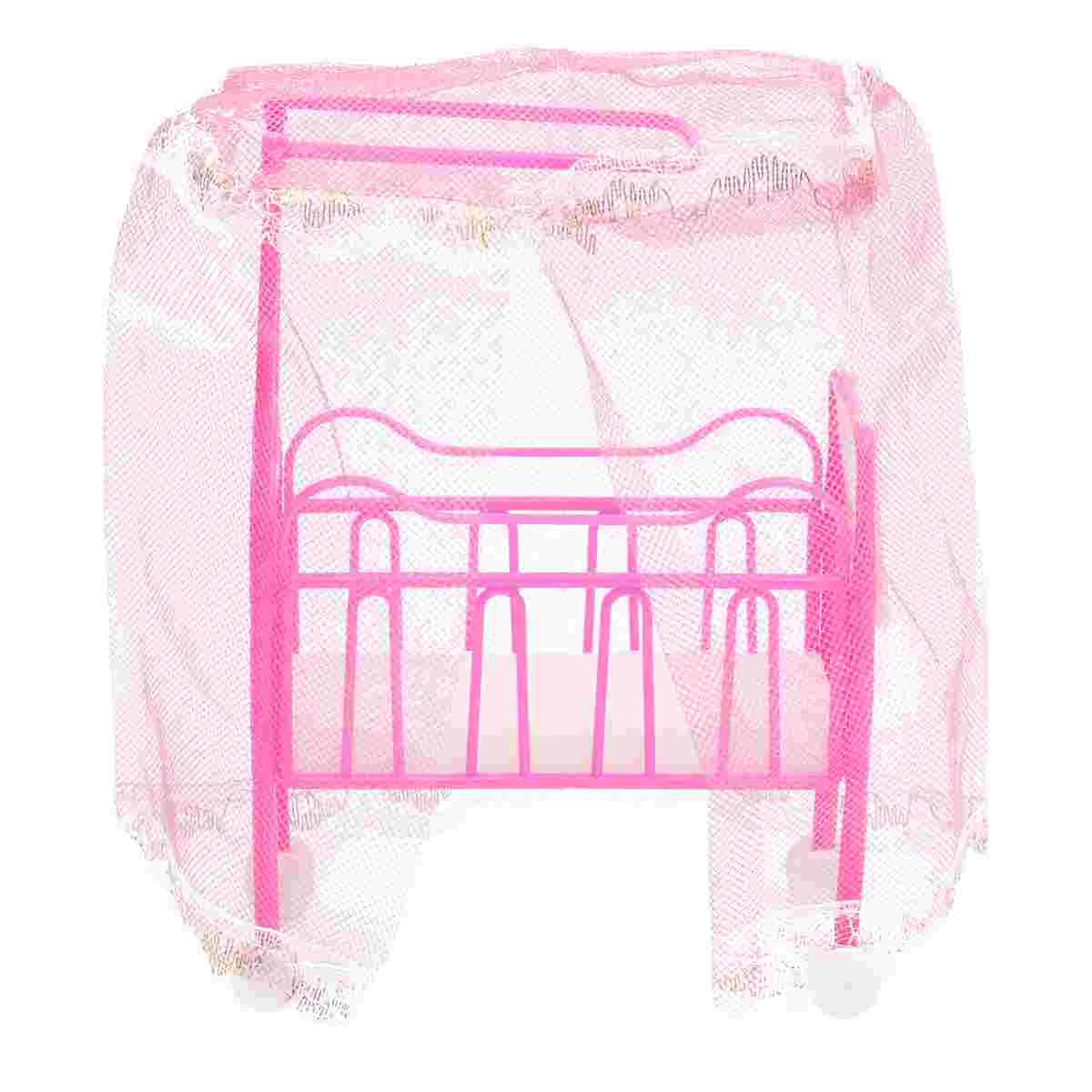 

Мини-кровать для сна, детская имитация дома, детская кроватка для ролевых игр (розовая)