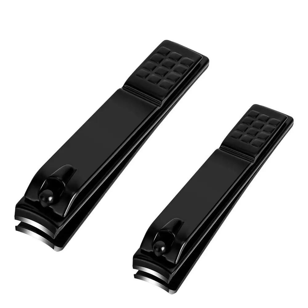 

Nail Clippers Set, Sharp Stainless Steel Fingernail and Toenail clippers, Black Nail Cutter, Large and Small 2 Piece Set.