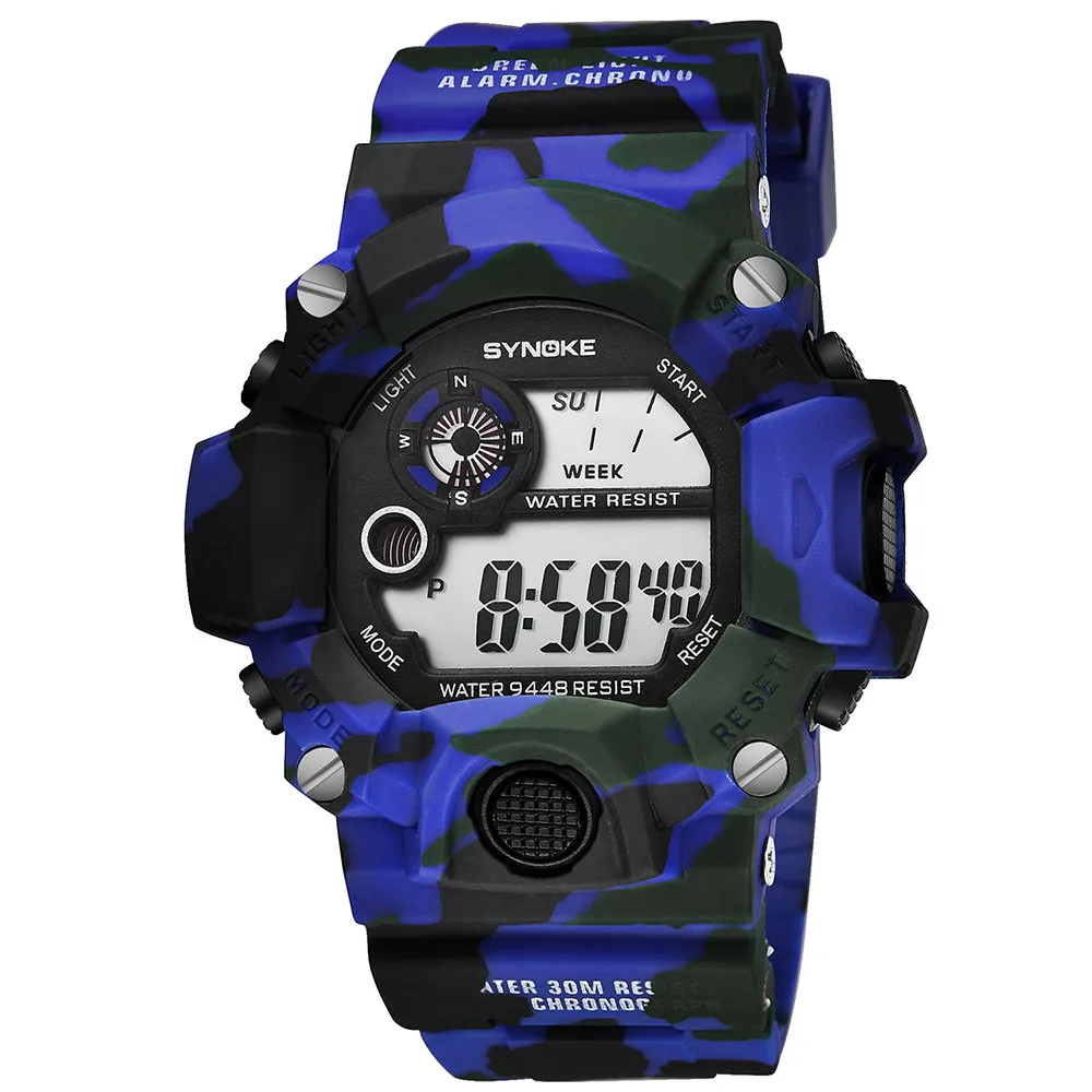 Blue Camuflado 30 м мужские s водонепроницаемые цифровые часы для мужчин спортивные часы светодиодный для мужчин электронные часы zegarek elektroniczny zegarek cycrawy - Цвет: Blue