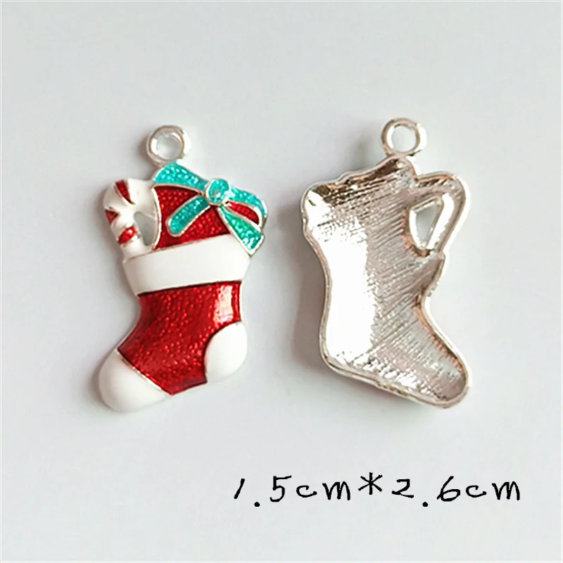 10 шт. Рождественские серии подвески носочки эмаль кулон подарки рождественские