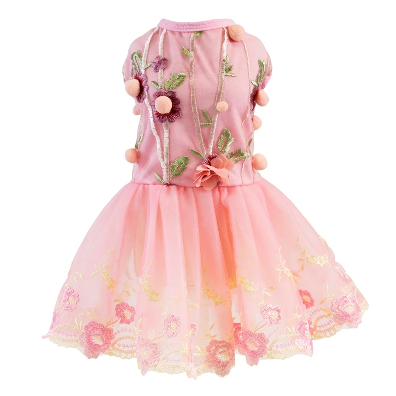 Одежда для собак; сезон весна-лето; вечерние платья с вышивкой; roupa cachorro для маленьких и средних собак; Q1
