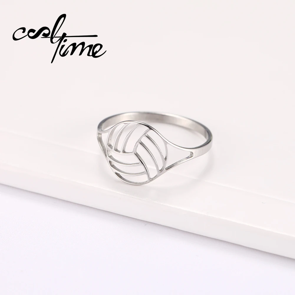 Кольцо из нержавеющей стали в форме волейбола COOLTIME серебристые кольца ювелирные