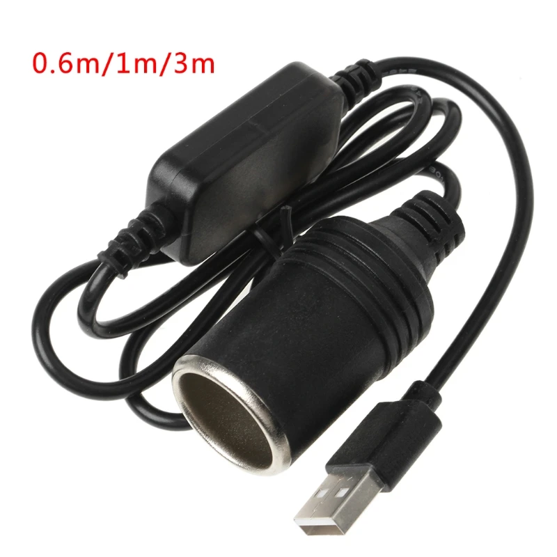 

USB 5V To 12V Car Cigarette Lighter Socket Female Power Converter Adapter Cable