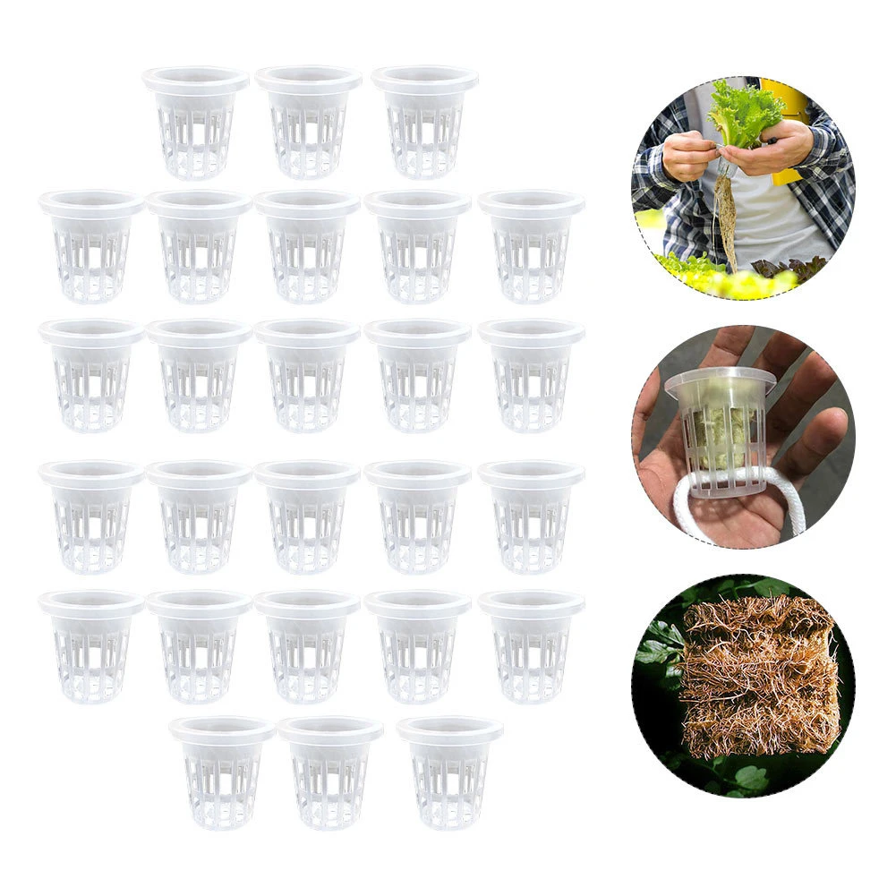 

Hydroponic Grow Kit Plant Grow Net Cups Grow Starter Cubes Rockwool with 10 Meter Cotton Rope 20 Stakes