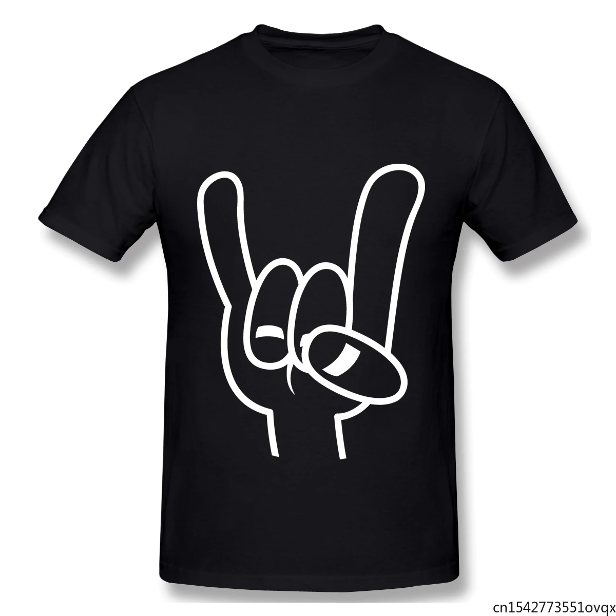 

Heavy Metal Devil Horns White Line Tshirt man T Shirt Woman Four Seasons Stretch & Spandex O-Neck Tees