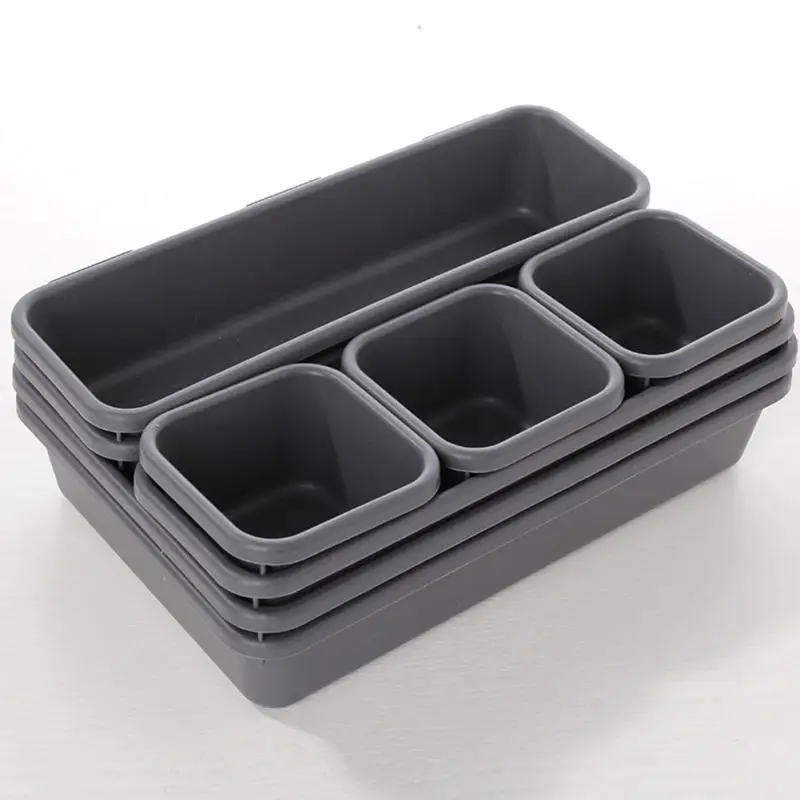 

1pc Sundries Storage Plastic Boxes Multifunctional Divided Storage Box Plastic Makeup Organizer Desk Drawer YB090M98