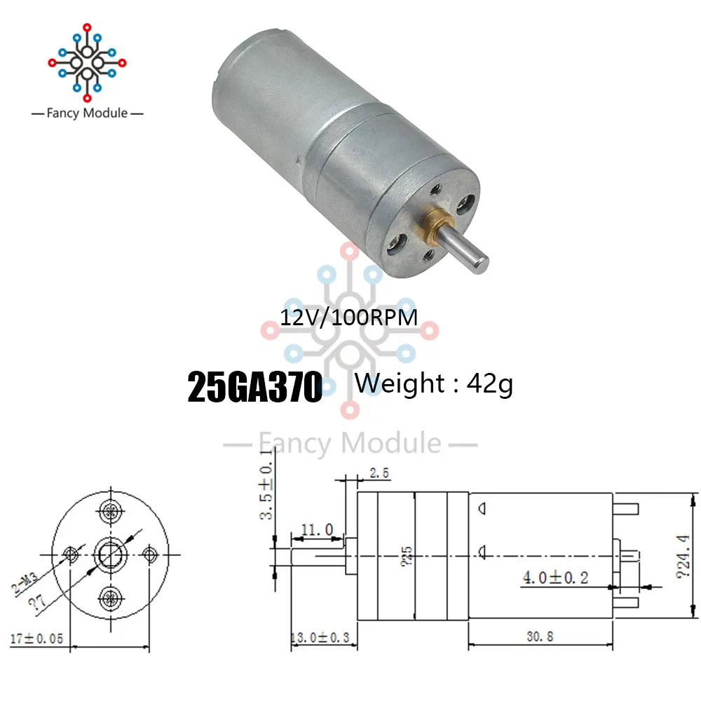 Редукторный электродвигатель diymore 25GA370 12 В постоянного тока редукторный с