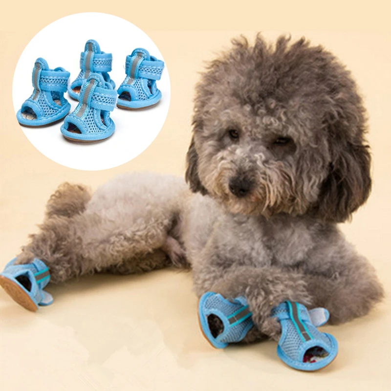 Кроссовки для собак и кошек Нескользящие летние обувь дышащая сандалии