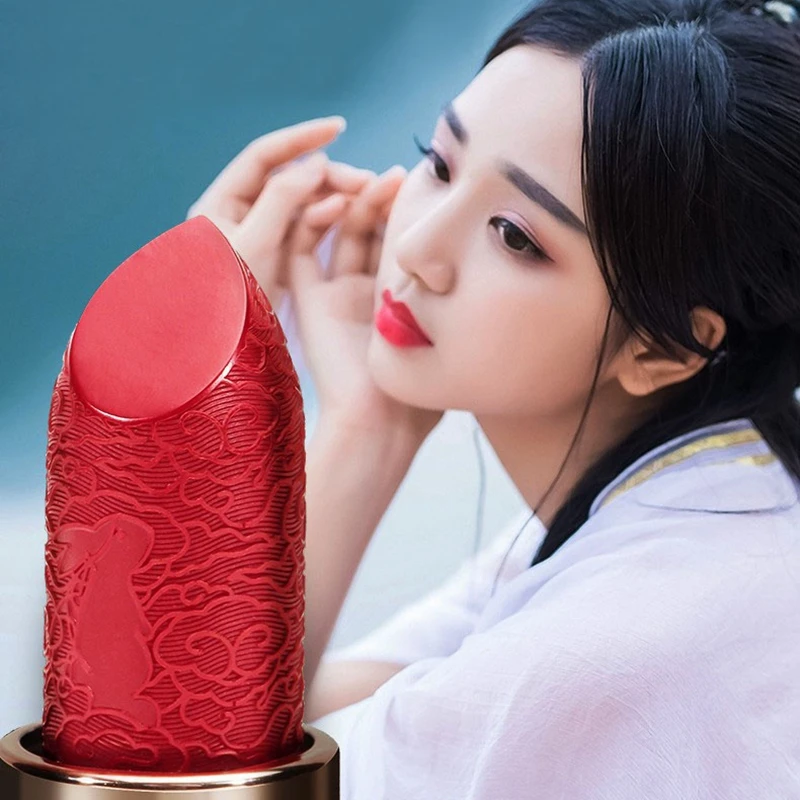 Рождественский подарок искусственная резная помада в китайском стиле тисненые