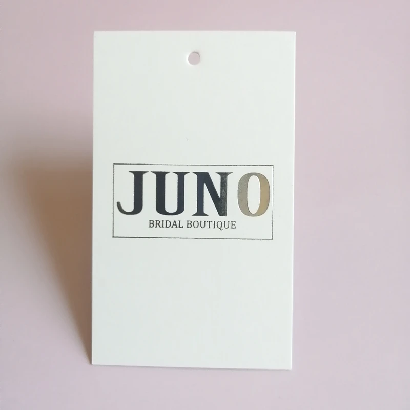 Модная подвесная бирка на заказ с горячим штампом серебряная фольга блестящий