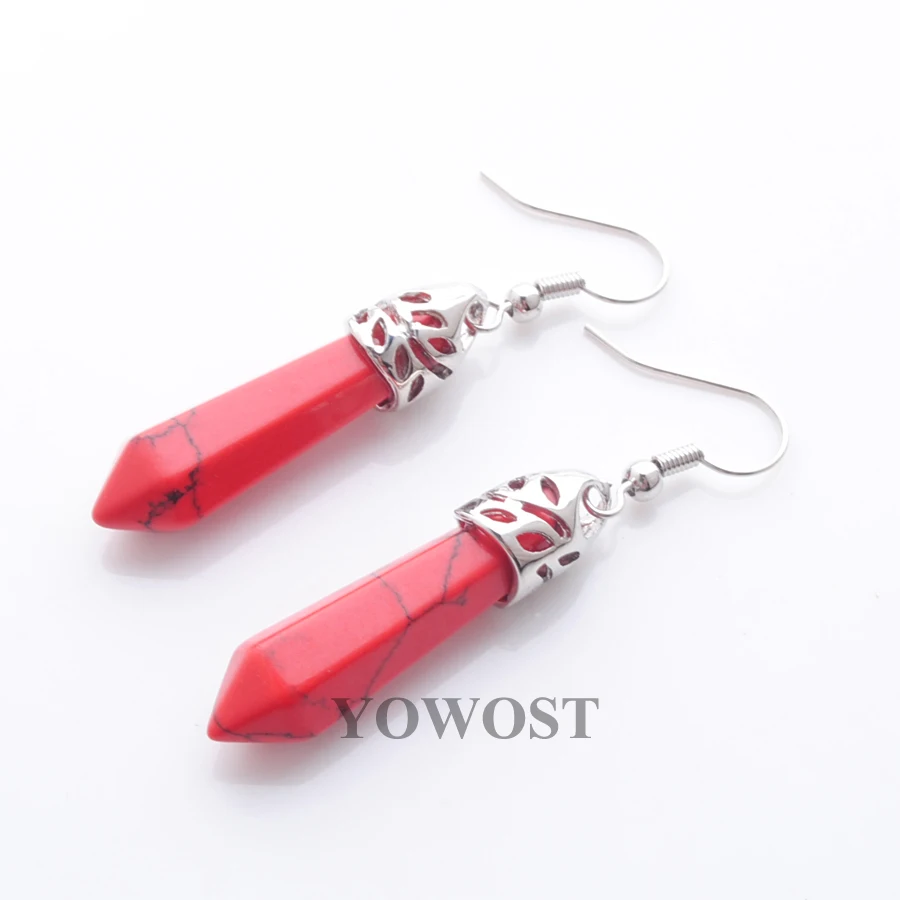 YOWOST новые модные красные бирюзовые шестиугольные драгоценные камни