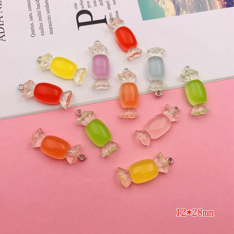 

10 шт., лидер продаж, милые конфеты из смолы для брелоков, сережек, скрапбукинга, изготовления своими руками, ожерелья