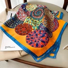 Шарф квадратный Женский, Шелковый Солнцезащитный платок для пляжа, парео, 70*70 см, весна-лето 2021