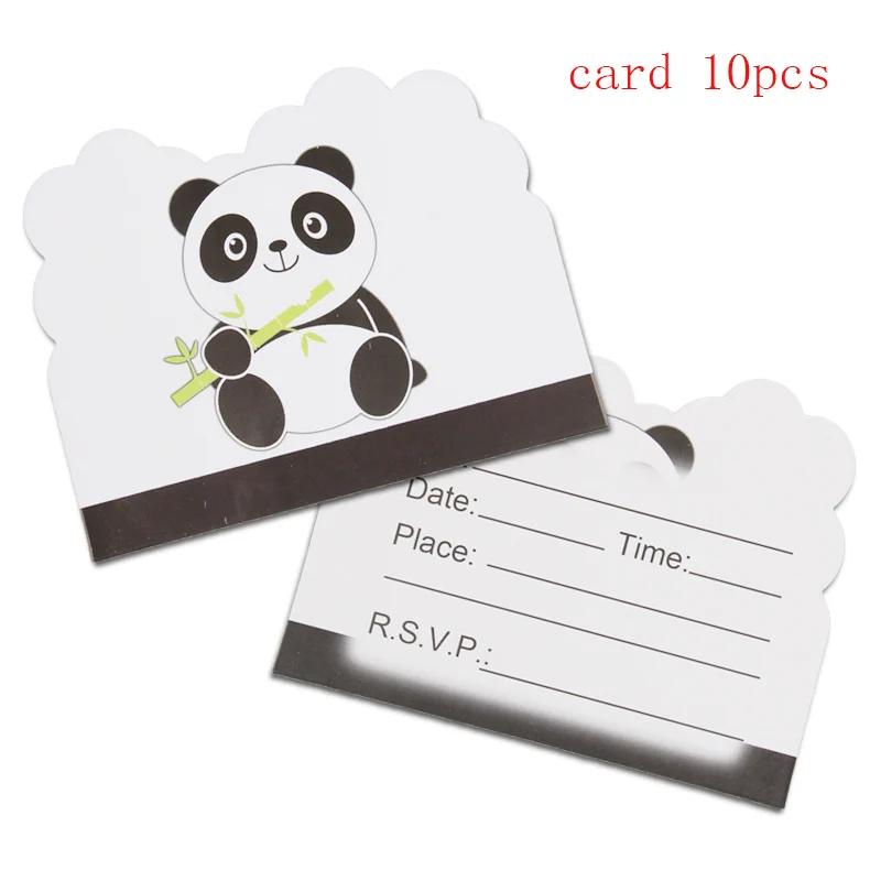 card X 10pcs 20 шт./упак. панда тема вечерние Декор Бумага салфетка на свадьбу для детей на день рождения вечерние поставки одноразовая посуда baby shower Бумага полотенце - Цвет: card X 10pcs