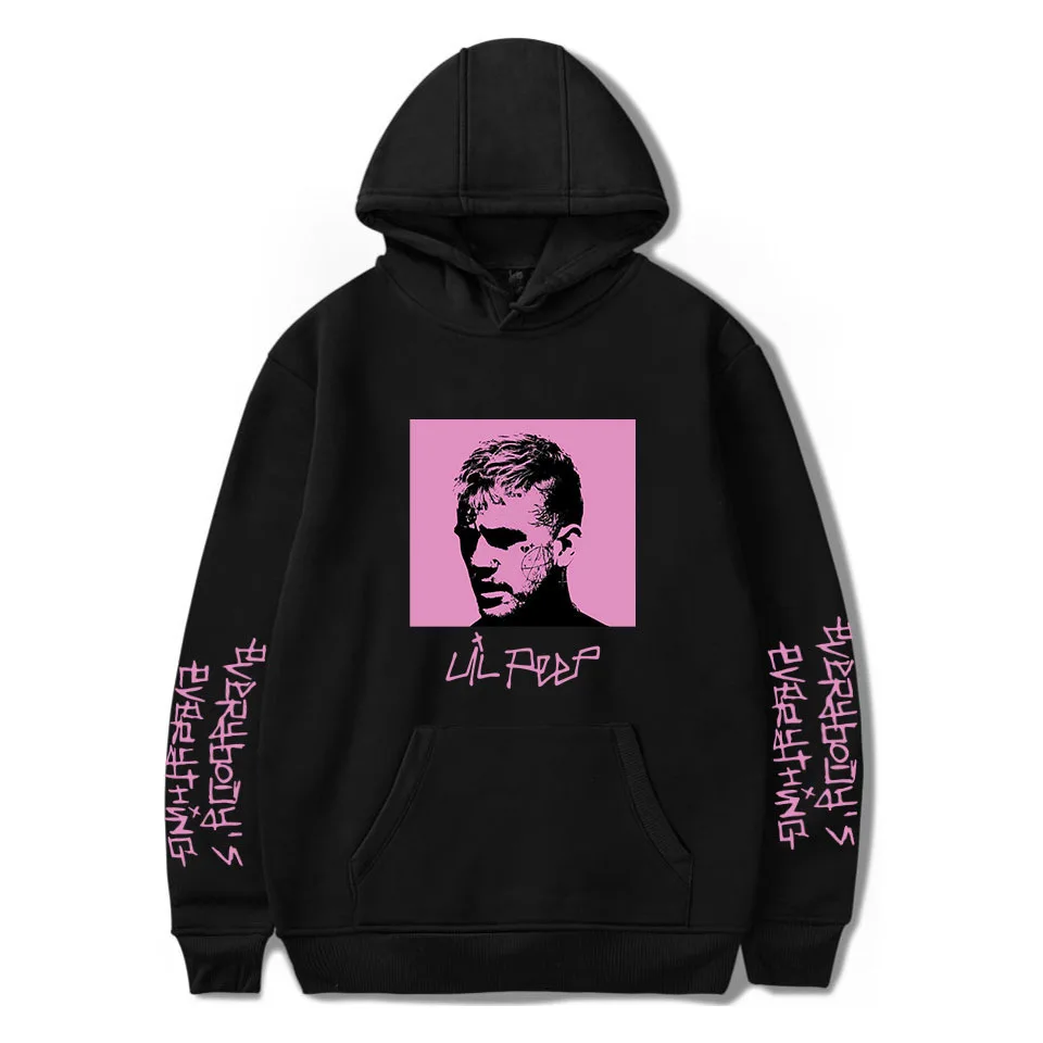 

Streetwear Lil Peep Black Hoodies Rap Hip Hop Lilpeep Sweatshirt Vogue Streetwear Hip Hop Pullover Hooded Jacket Oversized