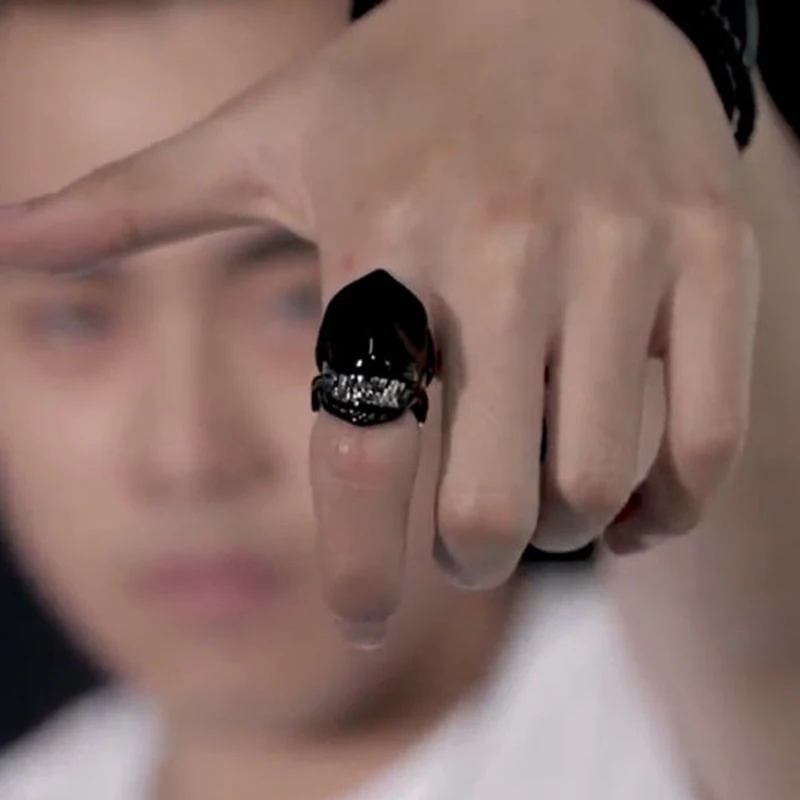 

Domineering Personality European And American Trendy Men And Girls Special-shaped Ring Ring Jewelry Black Index Finger Jewelry