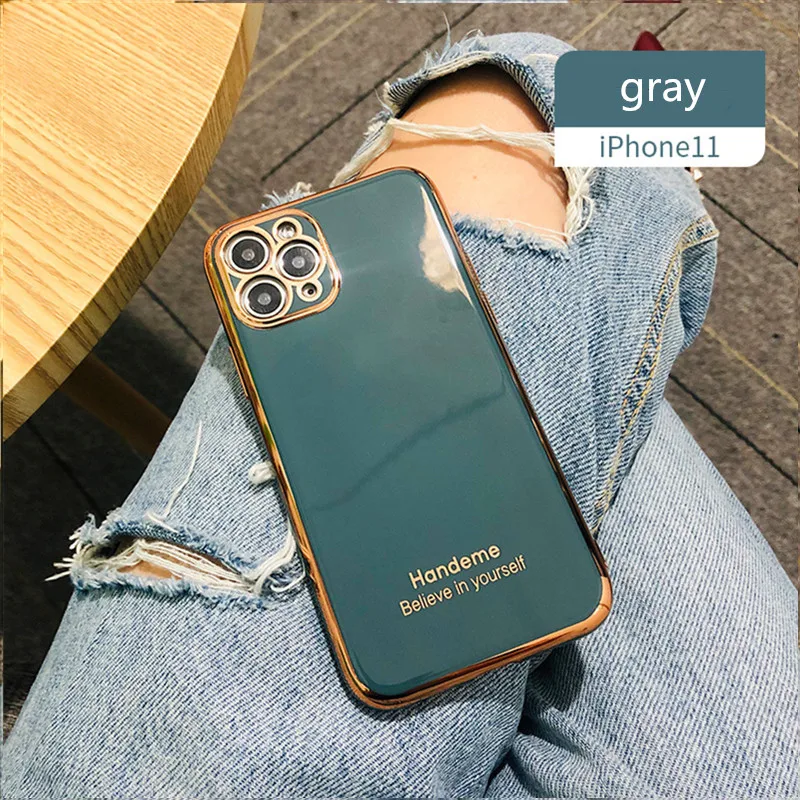 

The new hot sale is suitable for all models of iPhone12 Apple series 6D pure color gold edge electroplating mobile phone case al
