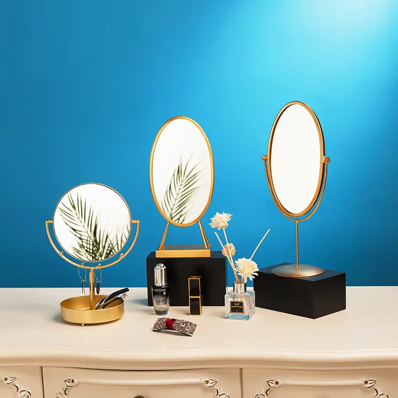 Металлическое декоративное зеркало круглое из кованого железа одностороннее