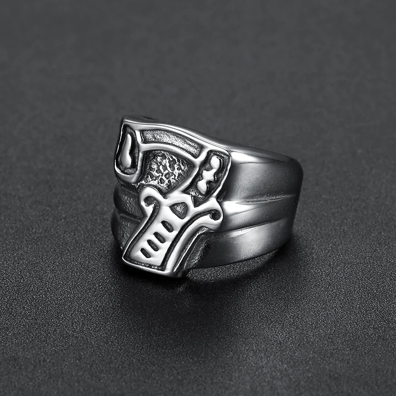 Классические кольца в стиле панк рок н ролл с цифрой 7 для байкеров мужские крутые