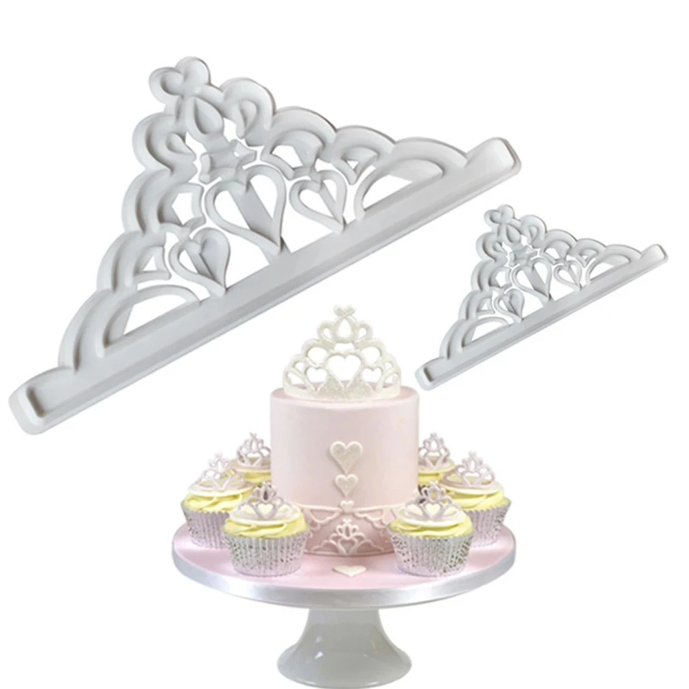 

2Pcs/Set Crown Baking Mold Perfect Result Non Stick Fondant Fudge Cake DIY Lace Cutting Die Biscuit Cup Kitchen Decorate Tools