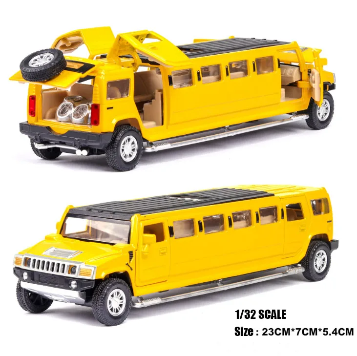 Высокая моделирования 1:32 сплава Hummer лимузин металл литья под давлением модель