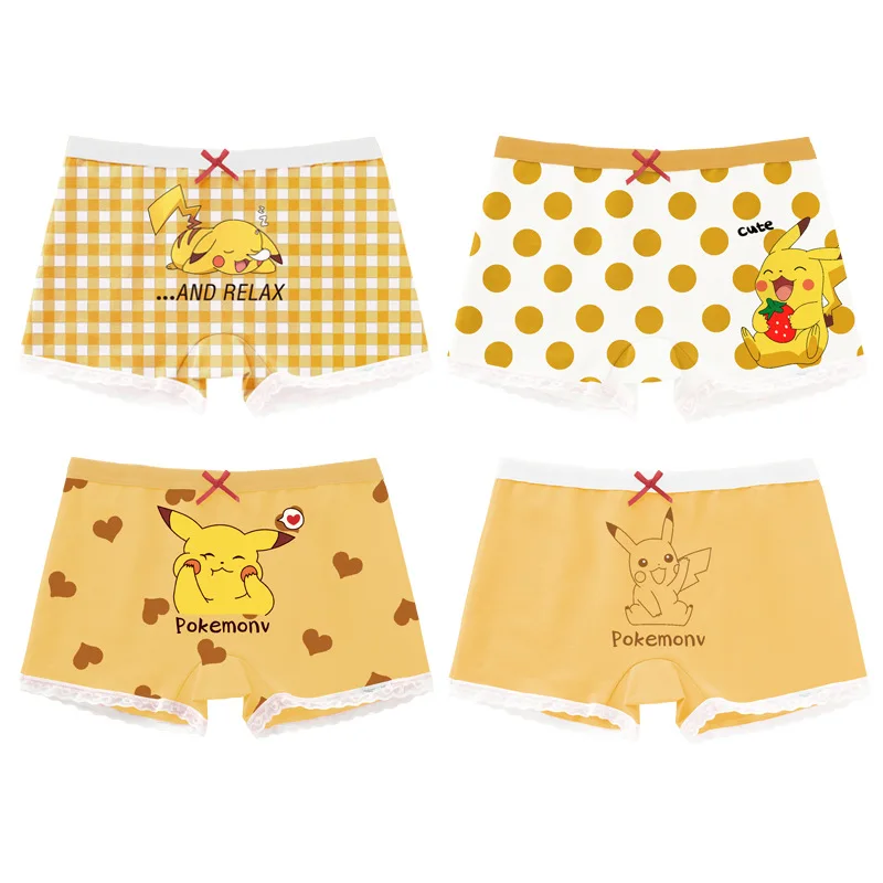4PCS Pokemon Children Underwear Pikachu Anime Figures Boys Girls Panties Cotton Boxer Briefs kids Shorts Underpants - купить по