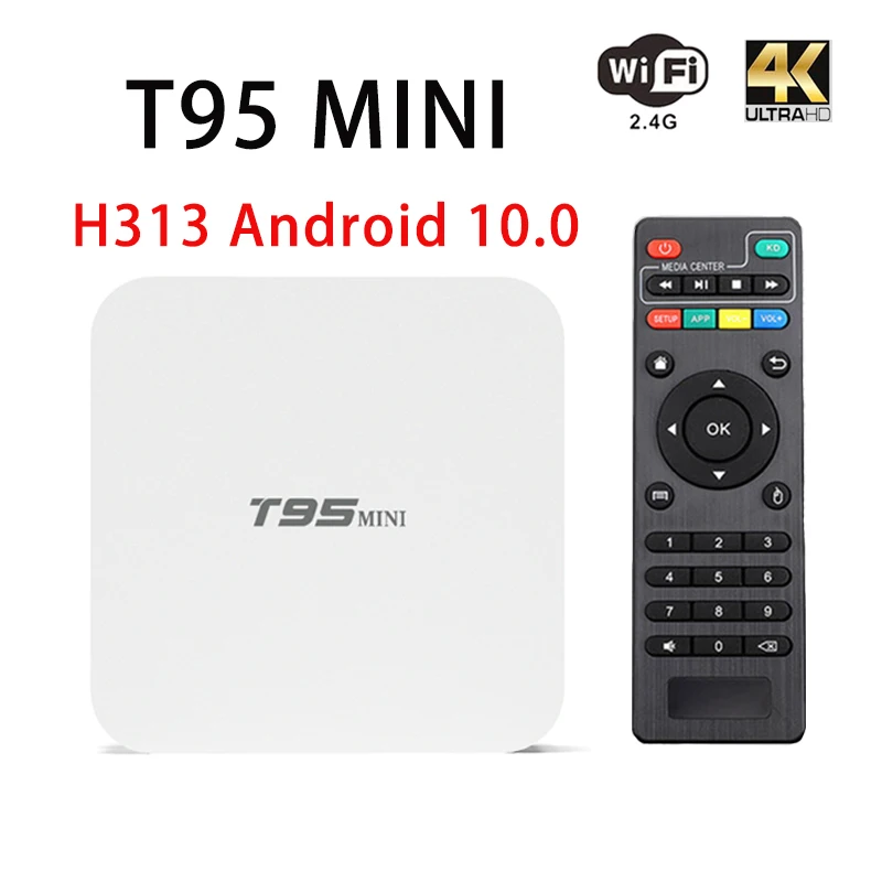 Приставка Смарт-ТВ T95 MINI H313 Android 10 Wi-Fi 2 4 ГГц HDR 4K + 16 Гб | Электроника