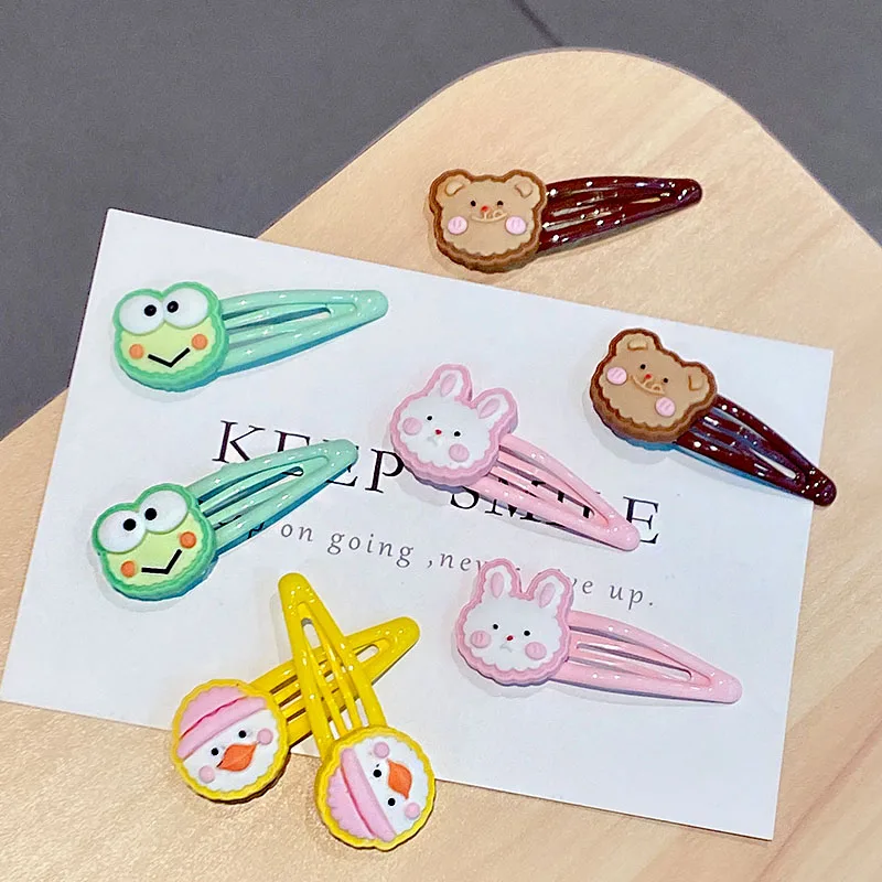 Детские заколки для волос с мультяшным Кроликом медведем лягушкой уткой 2