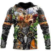 newest hunting camo pullover 3d printed long sleeve sweatshirt autumn unisex zipper hoodie casual sportswear man jacket
