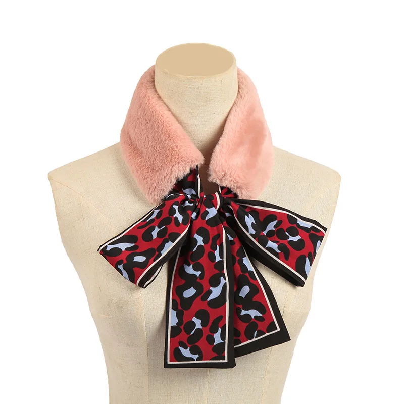 Зимний новый меховой воротник модный шарф из искусственного меха с леопардовым