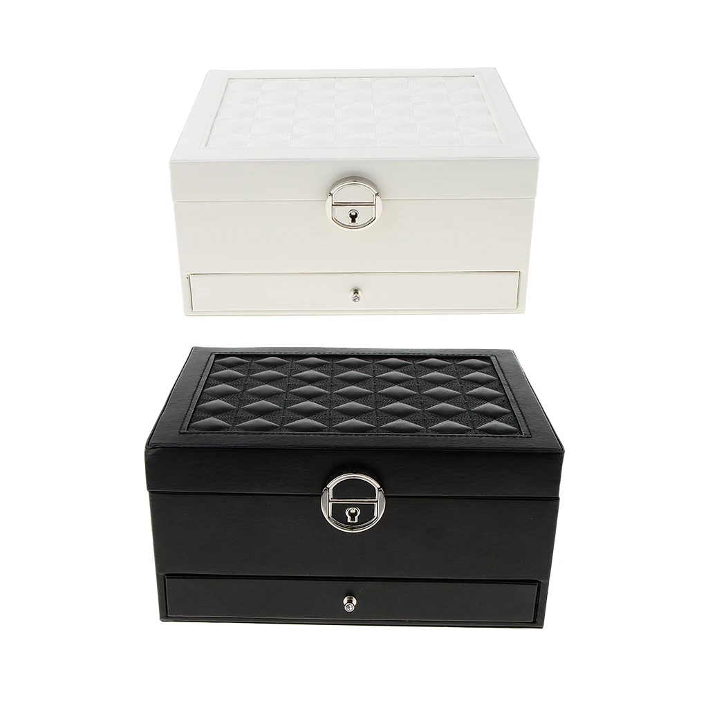 Multilayer Leather Portable Earrings Ring Stud Jewelry Storage Display Case Box Jewel Packaging Gift Display for Women