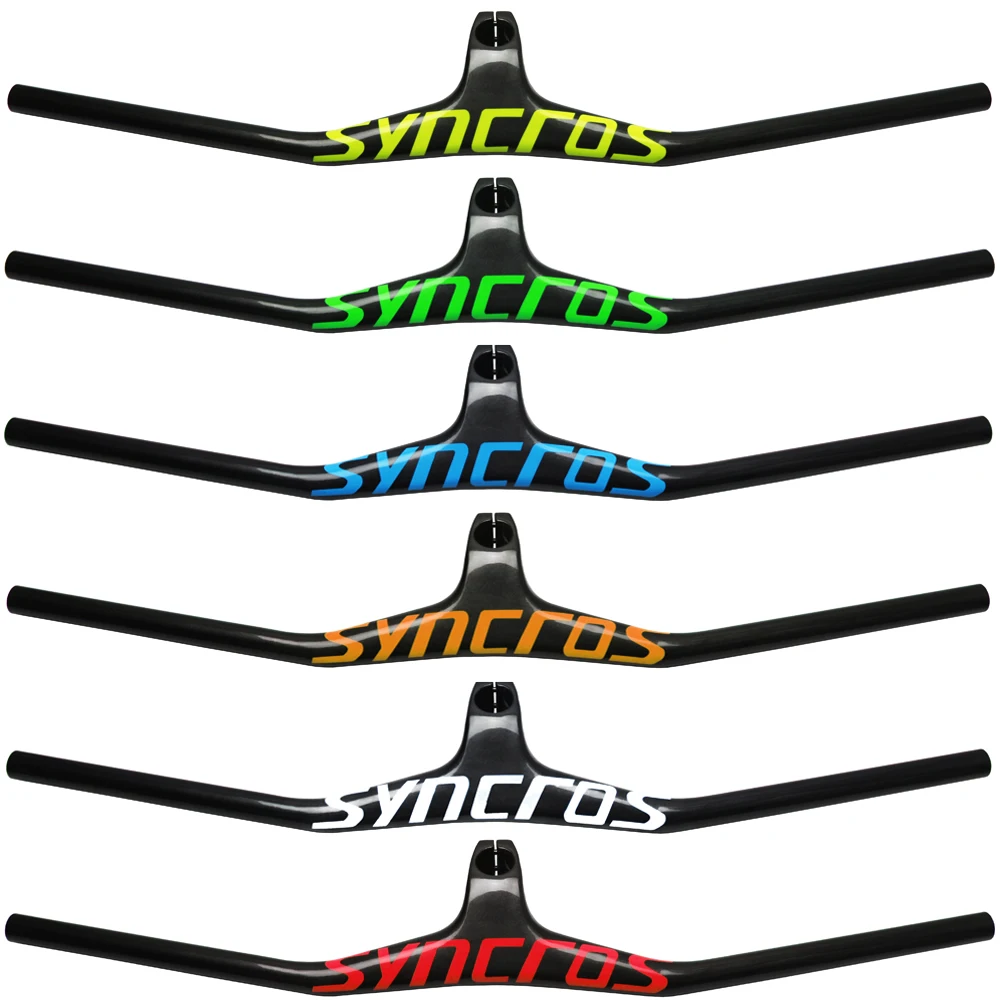 Syn Custom Champion MTB велосипедный стояк-17 градусов однообразный Интегрированный руль со стволом 3 к черный матовый углеродный MTB руль