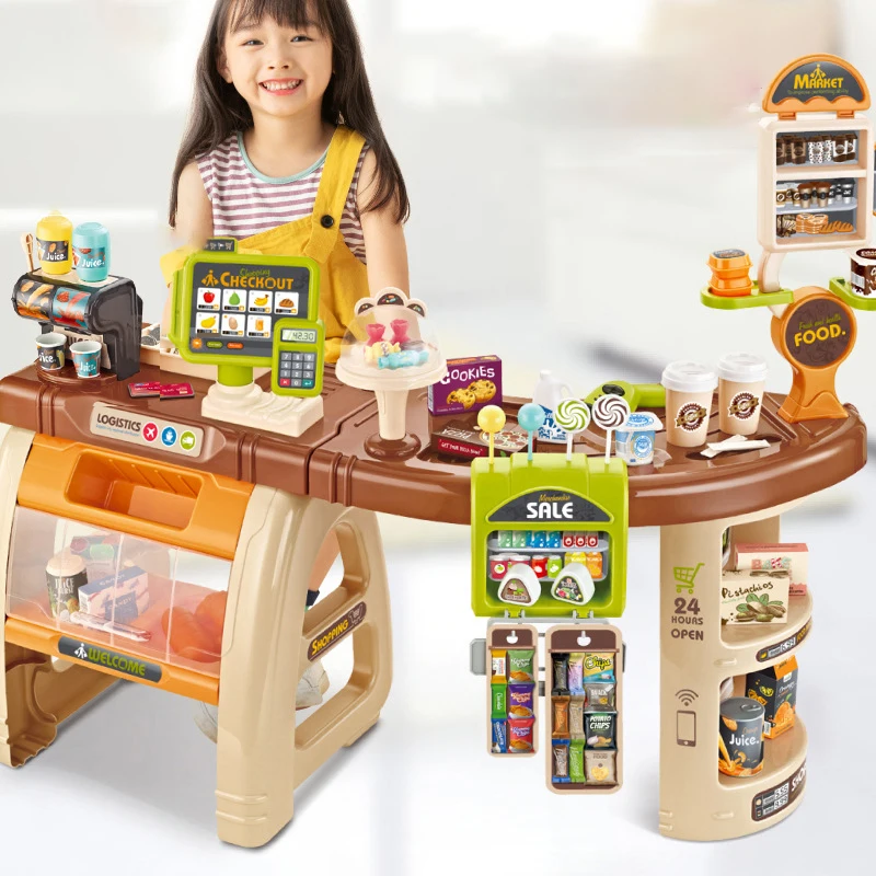 

Игровой домик крупная имитация супермаркета торгового центра, кассовая игрушка корзина детская игрушка