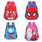 Рюкзак для маленьких мальчиков и девочек, детская красная школьная сумка с мультяшными персонажами Диснея, с машинками Маккуин, человек-пауком, для детского сада