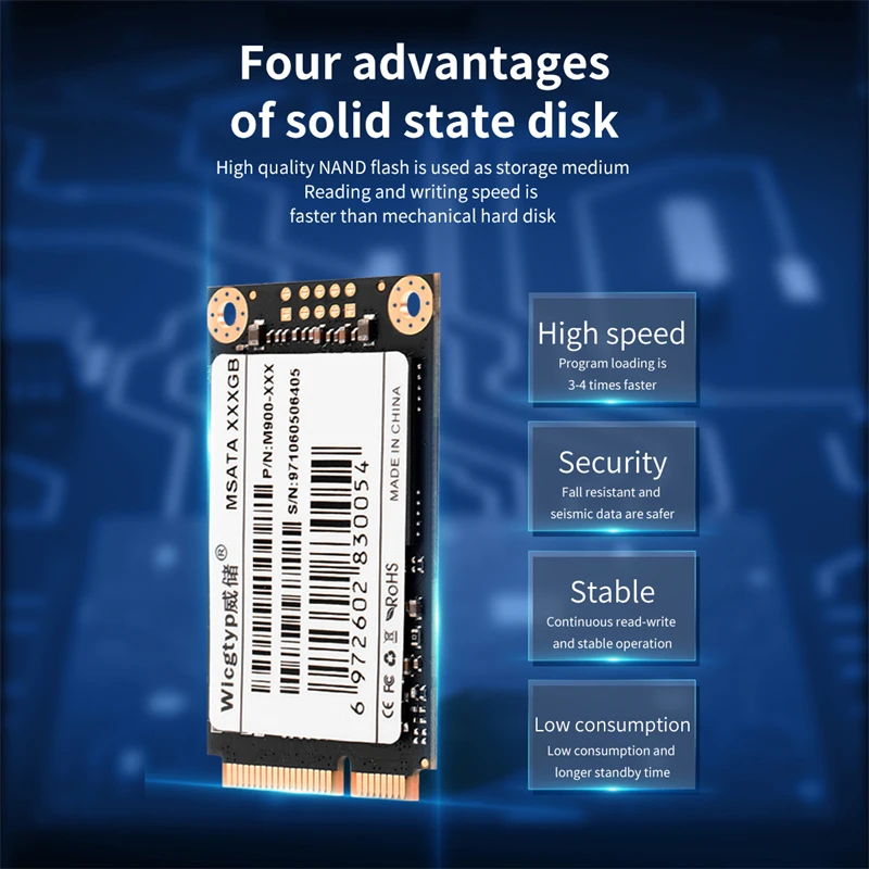 Wicgtyp жесткие диски mSATA SSD 64 Гб 128 ГБ 256 512 1 ТБ 2 Ssd SATA3 Внутренний твердотельный диск hd