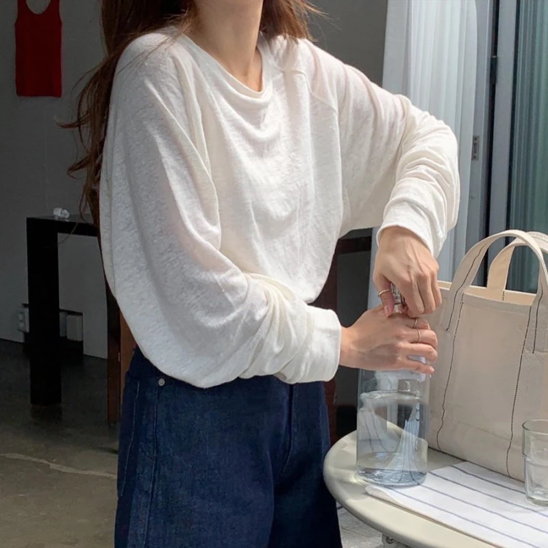 

New Spring Top Sexy T Shirt Women Elasticity T-Shirt Korean Style Tee Woman Clothes Slim Tshirt Female Skinny Long Sleeve Tops