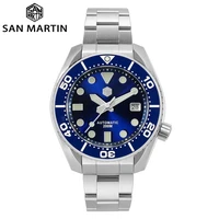 san martin diver mm200 nh35 men automatic mechanical watches luxury sapphire ceramic bezel 20bar bgw 9 luminous date window