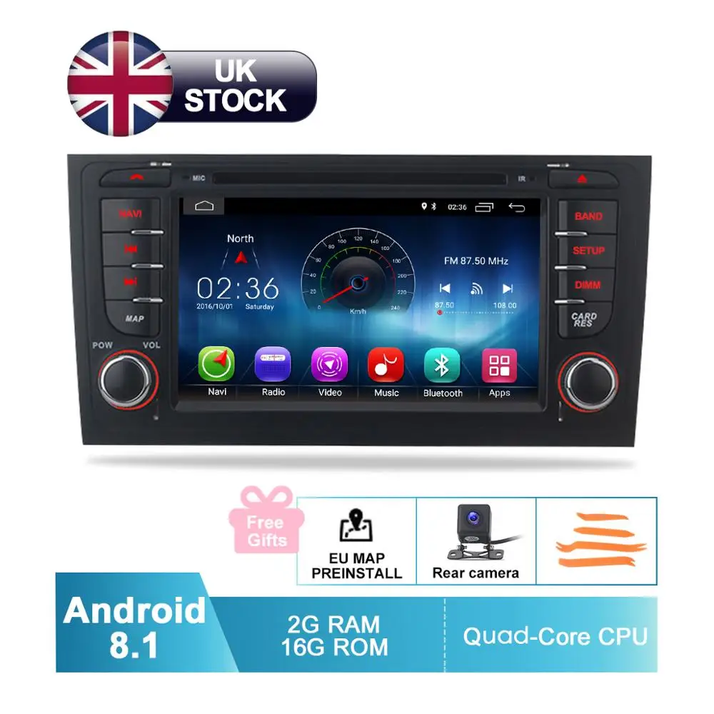 7 &quotHD Android 8 1 автомобильный DVD для Audi A6 S6 RS6 1997 + Авто Радио FM RDS gps навигация WiFi Аудио