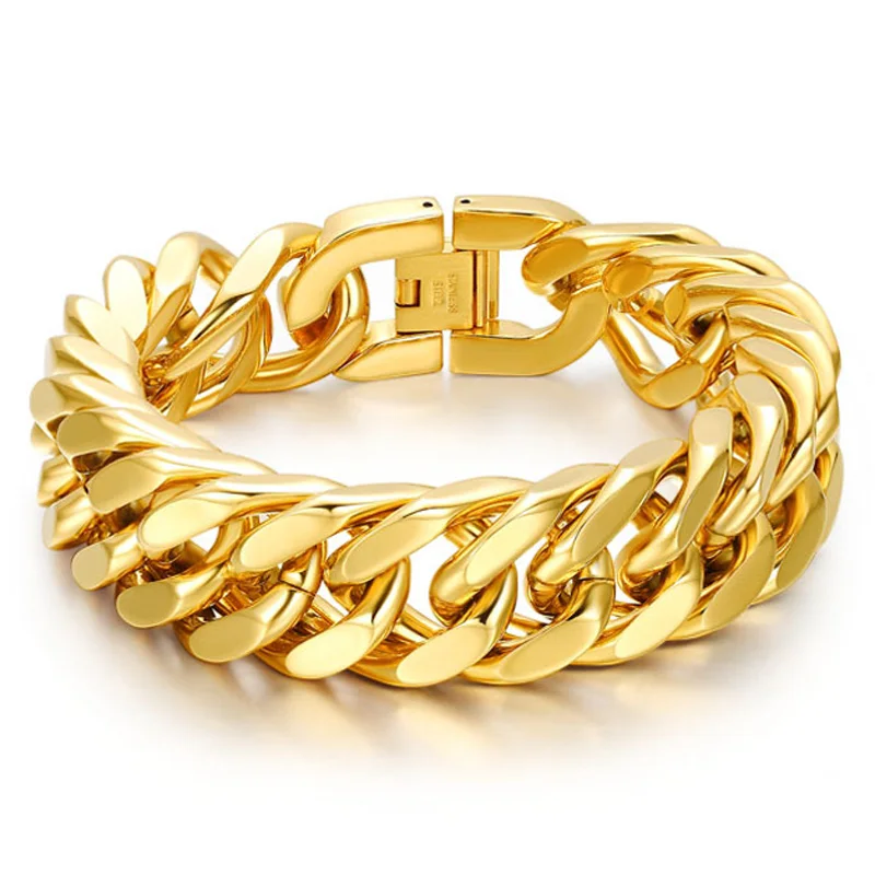 Высокое качество из нержавеющей стали золото Снаряженная кубинская цепь звено