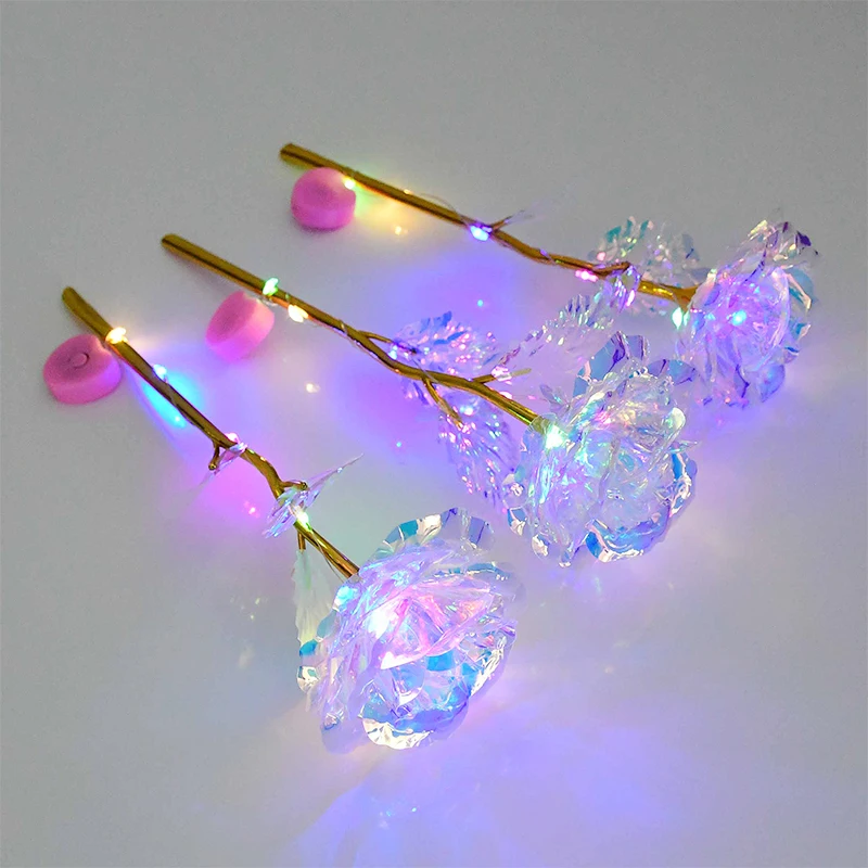 Искусственная сказочная Роза цветок со светодиодной подсветкой Галактическая