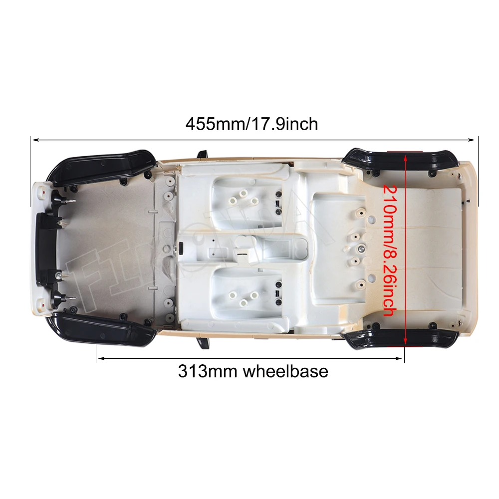 RC 1/10 Jeep Wrangler JK Rubicon 4 комплект твердого корпуса для дверей колесная база 313 мм