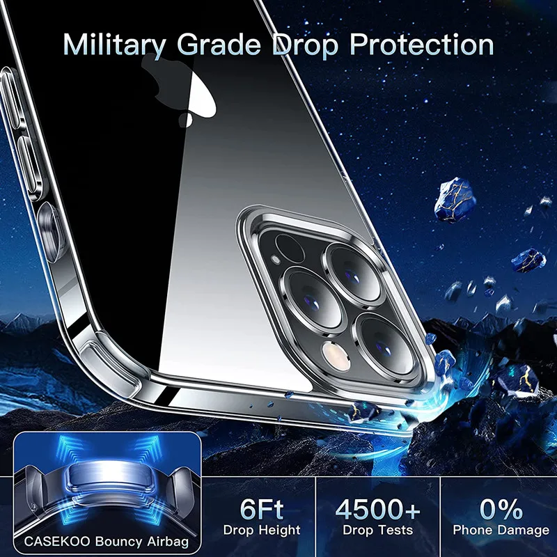 Shockproof Silicone Clear Phone Case For iPhone 13 12 11 Pro Max Mini X XS XR 7 8 Plus SE 2020 Luxury Transparent Soft TPU Cover