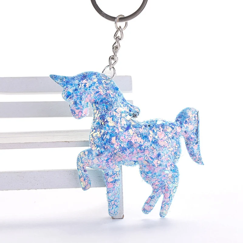 Брелок для ключей с блестками Женский милый подарок единорогом брелок аксессуар