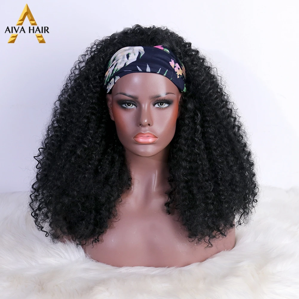 Кудрявые вьющиеся синтетические волосы Aiva длинный черный парик из