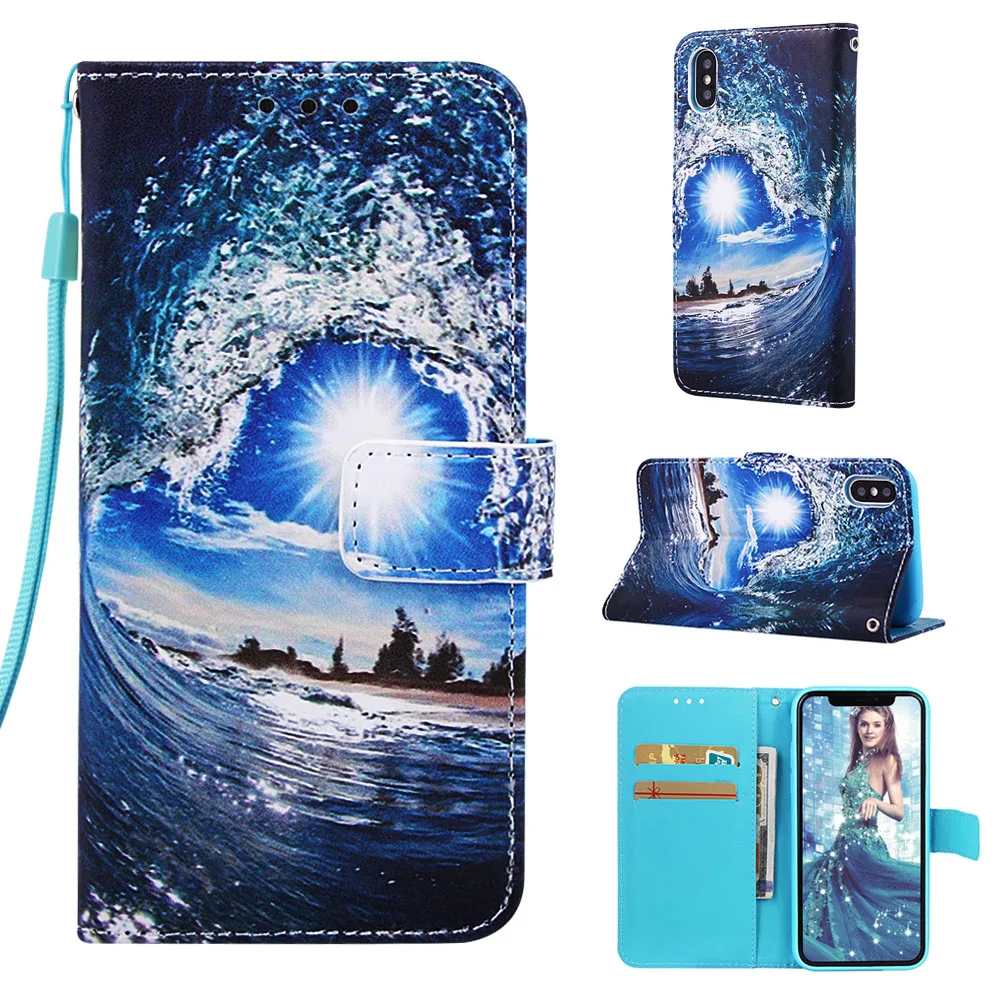 Роскошный чехол-книжка с откидной крышкой для iPhone 11 Pro X XS MAX XR 6 6S 7 8 Plus, кожаный чехол-кошелек для телефона с отделениями для карт - Цвет: HLTY