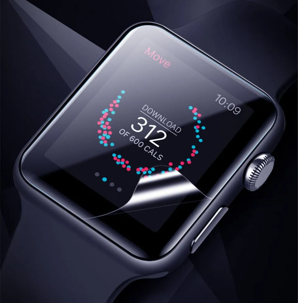 100pcs full protective screen protector for iwatch se 6 5 4 44mm 40mm not tempered glass film for apple watch 3 2 1 38mm 42mm free global shipping